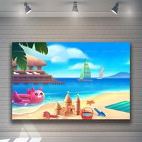 Sea Swimming Pool Photography Backdrop Summer Holiday Vacation Resort Spa Travel Party Background Custom Decor Studio Props Vinyl 120x80cm