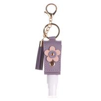 30ml Empty Alcohol Spray Bottle Spray Type Sub-bottling Hand Sanitizer Bottle Keychain Holder Portable Toner Tassel Leather Case violetinė