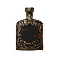 Glass Whiskey Decanter Bottle U S Marine Corps Semper Fi Design Embossed Collectible Spirit Container for Liquor Storage and Display One Size