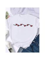 Watercolor Lovely Cute O-Neck Fashion Short Sleeve T-Shirts T Top Print Wounisex Cartoon Shirt Female Clothing Graphic Tee S įvairiaspalvis