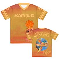 Karol G Viajando Por El Mundo World Tour 2026 Jersey Football Tee Unisex Streetwear V-neck Loose Short Sleeve T-shirt Men Shirts XXS