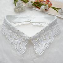 Black Fake Collar Lace Floral Wedding Dress Accessory Fashion Clothes Trim White 2