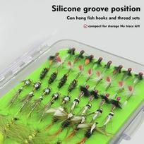 2PCS Clear Lid Fly Storage Case Super Slim Fly Box Portable Fly Fishing Box  for Flies Hooks Storage S-135*95mm