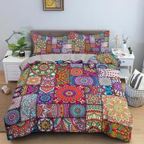 3D Bohemian Printed Bedding Set Bedroom Mantra Quilt Cover Pillowcase Bedding Single Double Bed Full Size 2/3 Pieces Microfiber Baby 100x135cm