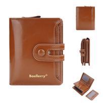 „Baellerry Fashion“ trumpos piniginės moterims, klasikinis kortelių laikiklis su užtrauktuku GZW 12*10*3.5cm ruda