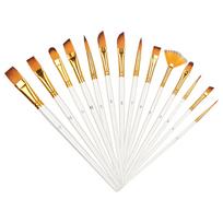 13Pcs Artist Brushes Nylon Pen Set Combination Pearl White Rod Watercolor Acrylic Painting Tool