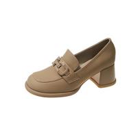 Small leather shoes women's autumn and winter new women's shoes platform women's one-pedal single shoes women 35