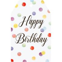 50pcs/100pcs Happy Birthday Gift Tags, Colorful Birthday Tags with String, Birthday Hangtags for Party Favor Gifts Wrapping