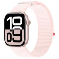 Suderinama Apple iWatch10 Dviejų dalių Nailoninė Kilpinė Juosta Ultra2 Austa Juosta 42/44/45/46/49mm ryškiai rožinės spalvos