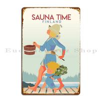 Sauna Finland Metal Sign Designer Cinema Cave Living Room Club Tin Sign Poster 20x30cm（7.8x11.8inch）