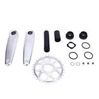 Bike Crank Arm Set Aluminum DUB Hollow Split Narrow Wide Chainring Crank Set for Mountain Bikes Silver
