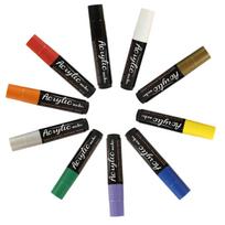 10 Colors Acrylic Paint Marker 3-15mm Tip Width Jumbo Graffiti Markers for Rock Wood Glass Plastic Ceramics Fabric Paintings