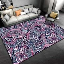 Black White Paisley Carpet Geometric Vortex Rug Classic Floral Mat Modern Minimalist Living Room Mat Home Decoration Floor Rug 40x60cm