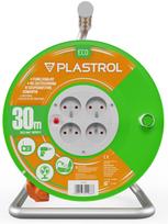 Ilgintuvas su rite Plastrol Standard Line, H05VV-F, 3 x 1,5 mm², 30 m, IP44, 4 lizdų