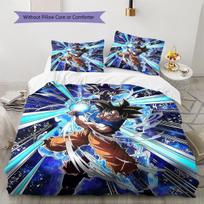 Son Goku Pattern Bedding,Quilt Set Quilt Cover Pillowcase Home Birthday Gift (1 * duvet cover + 2 * pillowcase, without core) 135x200cm