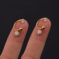 1 pora nerūdijančio plieno mini CZ lašiniai auskarai moterims Mėnulio gėlės Tragus Cartilage Helix Hoop Conch Rook Daith Lobe Auskarų vėrimo papuošalai