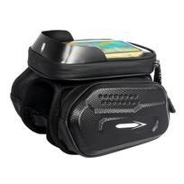 Bike Top Tube Bag Hard Exterior with Bike Phone Holder Bag Touchscreen Compatible Headphone   Large Capacity Rainproof Riding Accessories