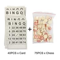 40 bingo kortelių + 75 šachmatų figūrėlės nesikartojančios bingo kortelės BINGO kortelės skaitmeniniai vaikų pramoginiai žaidimai