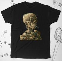 26 Skeleton Tshirt Van Gogh art Aesthetic painting Smoking skeleton Gothic Unisex T Unisex T-Shirt L