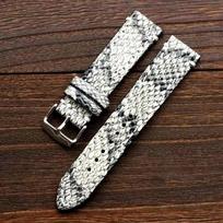 Handmade Genuine Leather Bracelet Strap  Unisex Retro Embossed Snake Shark Pattern Cuff Premium Cowhide Watch Band for Men Women  18mm