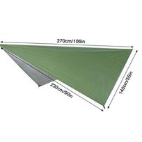 Large Hammock Waterproof Rain Fly Tent Tarp Lightweight Portable Waterproof Ripstop Easily Fold Sun Shelter UV Protection žalia
