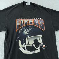 Vintage Philadelphia Flyers Shirt Mens XL Black NHL Hockey Helmet Graphic Tee 2XL