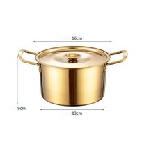 Gold Steel Cooking Area Stew Pots Saucepan with Covering Durable Non-Stick Cooking Cookware Set for Induction Cooker Useful