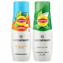 2x SodaStream Lipton Ice Tea Peach Zero Sugar Free Syrup + Ice Tea Green