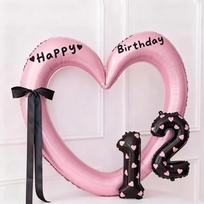 40 inch Heart Hollow Balloon DIY Numbers 11 12 13 14 15 16 17 18  Ballons for Kids Birthday Party Gifts Decoration other
