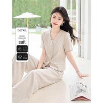 Women's Summer Wide-Leg Pants Two-Piece Set L
