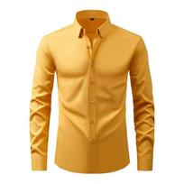 Mens Black Stretch Slim Fit Long Sleeve Dress Shirt S