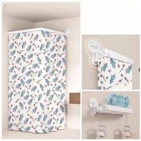 L Shape Folding Shower Curtain Suction Cup No Drilling Bathroom Dry and Wet Separation Waterproof Toilet Corner Shower Partition (as the picture,100x180cm)