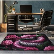 Pink snake rose crystal velvet rug fantasy animal print floor mat bold design bedroom decor exotic style decorative carpet 50x 80cm