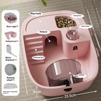 Luxury Large Capacity Hamster Golden Hamster Cage Habitat Villa Large 2-Layer Platform Cage Hiding Nest Small Pet Supplies.