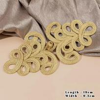 Golden Chinese Frog Buttons Handmade Flower Fastener Cheongsam Buttons Knot Style DIY Sewing Gold Lace Trim Clasps