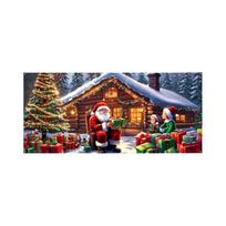 Polyester Festive Holiday Christmas-themed Garage Door Decoration For Two-car Garages Festive Christmas