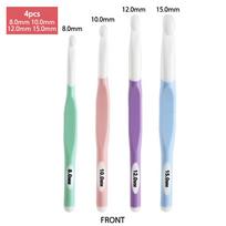 2025 New  ABS Crochet Hooks Set Ergonomic Grip Soft TPR Crochet Needles Yarns and Wools So Weave 4 Sizes 8-15MM Sewing Tool Gift