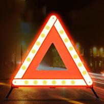 1pcs Car Triangle Reflector Stop Sign Tripod Road Flash Emergency Warning Foldable
