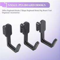 ABUL-24Pcs Pegboard Hooks J Shape Pegboard Hook Peg Board Tool Organizer Parts , Black