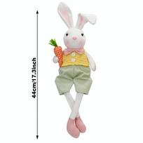 Adjustable Long Legged Easter Rabbit Decoration Carrot Flower Basket Spring Countrysides Theme Rabbit Figurine Cute Display Item