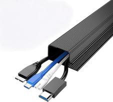 1pc PVC Channel Under Desk Cable Management Tray Organizer Power Cord wire hider Strip Protecter No Drilling Cable Raceway 1pc juoda