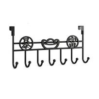 7 Hooks Over Door Hooks Punch-Free Space Saving Door Storage Hook Multi-function Universal Household Door Hanger Rack Home Use
