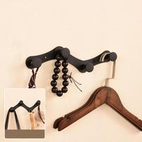 Adjustable Door Back Hanger 4/5/6/7 Hooks Anti-Slip Coat Storage Hook Wall Mounted Strong Load-bearing Deformable Clothes Hook
