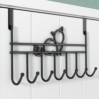 7 Hooks Over Door Hooks Punch-Free Space Saving Hanging Storage Rack Multifunction Good Load-Bearing Door Hanger Rack