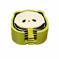 4/6Pcs Creative Ceramic Sauce Dish Panda Shape Stackable Mini Sauce Bowl Set with Handle with Storage Box