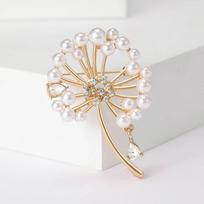 1Pc Rhinestone Dandelion Pins Women Pearl Plant Brooches Banquet Party Backpack Gifts Jewelry Accessories