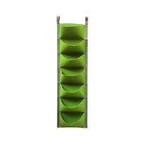 4/7 Ports Wall Fence Decor Felt Landscaping Garden Supplies Grow Bags Flower Pots Hanging Planter Planting Bags (green,4 ports) žalia