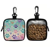 Zipper Closure Pet Training Reward Bag with Hook Transparent Window Pet Treat Pouch Leak-Proof Colorful Dog Feeding Bag Walks