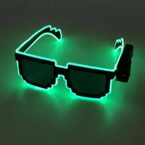Cosplay Decorations Party Props Glowing Flashing Glowing Sunglasses Mosaic Glasses Led Light up Glasses LED Luminous Glasses fluorescencinė žalia spalva