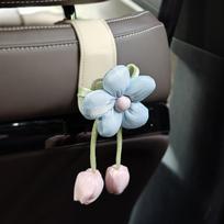 Multipurpose Portable Car Back Seat Hooks Leather Decorative Tulip Flower Car Hooks Cute Space Saver Car Hanging Hook Family Car